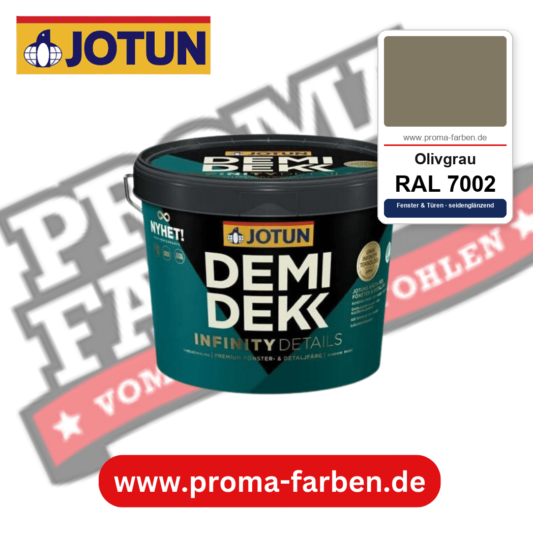 Jotun Demidekk Infinity Details RAL 7002 Olivgrau – deckende Fenster- und Türenfarbe von Jotun, online kaufen bei Proma Farben