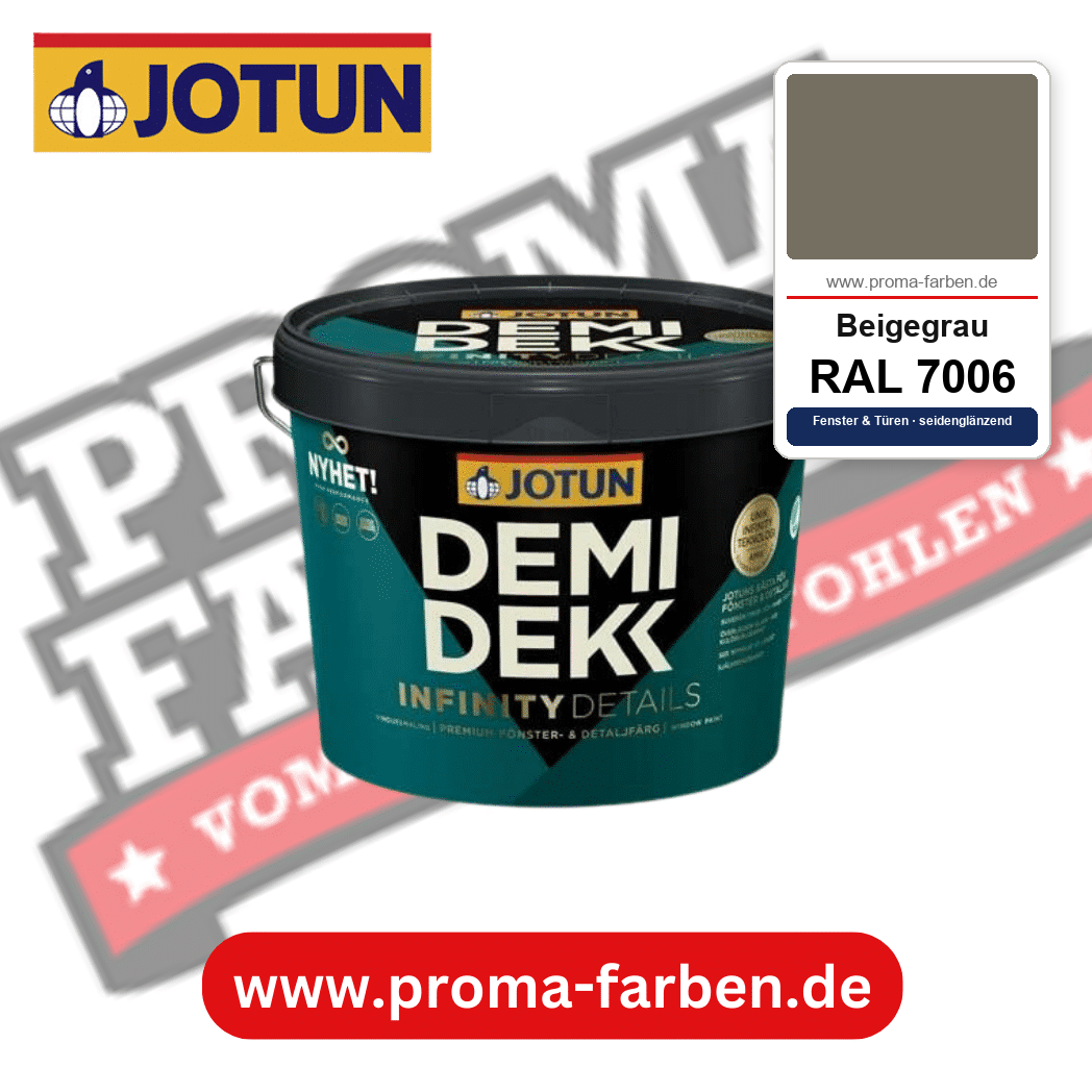 Jotun Demidekk Infinity Details RAL 7006 Beigegrau – deckende Fenster- und Türenfarbe von Jotun, online kaufen bei Proma Farben