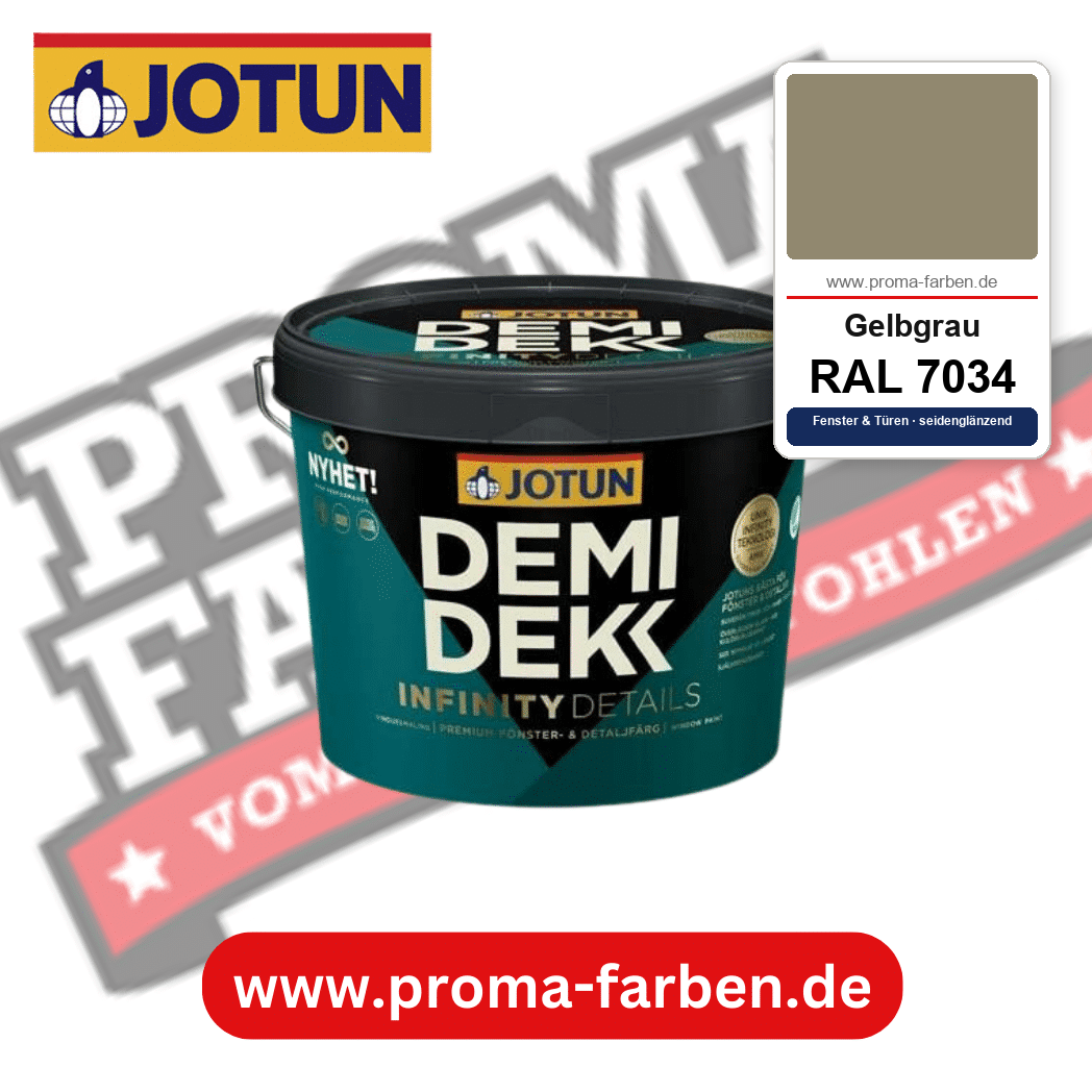 Jotun Demidekk Infinity Details RAL 7034 Gelbgrau – deckende Fenster- und Türenfarbe von Jotun, online kaufen bei Proma Farben