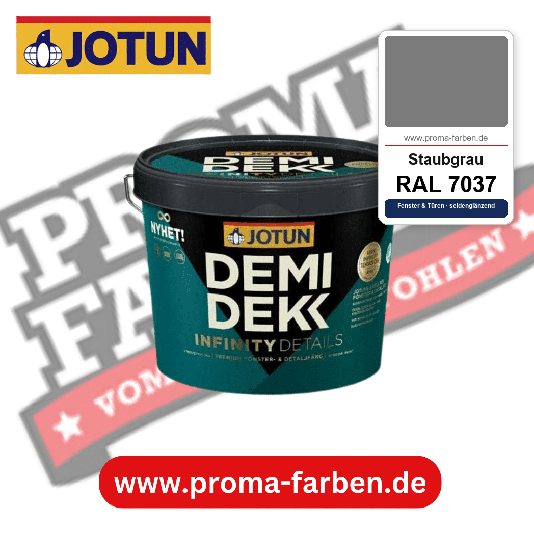 Jotun Demidekk Infinity Details RAL 7037 Staubgrau – deckende Fenster- und Türenfarbe von Jotun, online kaufen bei Proma Farben