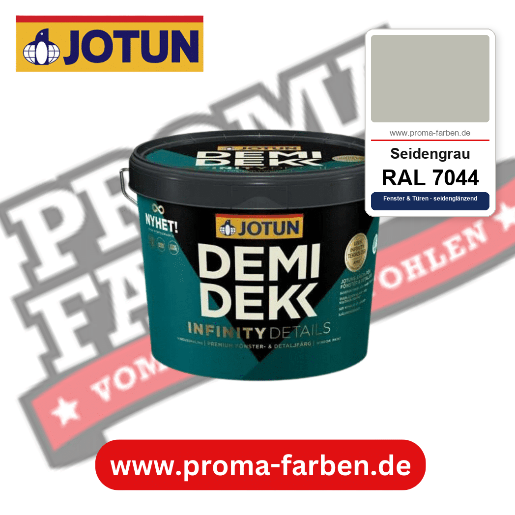 Jotun Demidekk Infinity Details RAL 7044 Seidengrau – deckende Fenster- und Türenfarbe von Jotun, online kaufen bei Proma Farben
