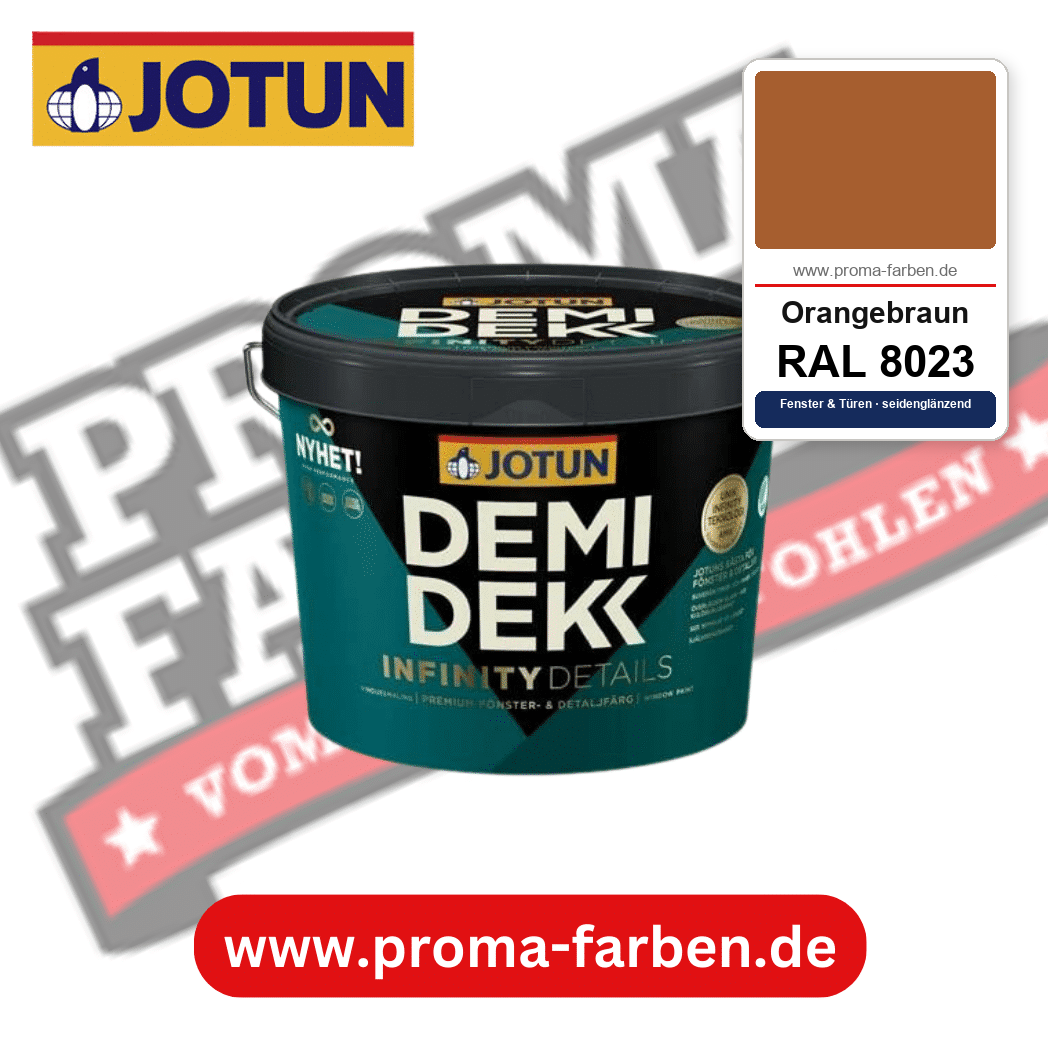Jotun Demidekk Infinity Details RAL 8023 Orangebraun – deckende Fenster- und Türenfarbe von Jotun, online kaufen bei Proma Farben