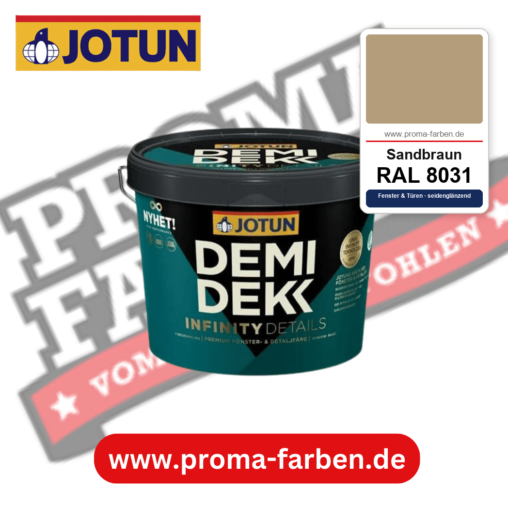 Jotun Demidekk Infinity Details RAL 8031 Sandbraun – deckende Fenster- und Türenfarbe von Jotun, online kaufen bei Proma Farben