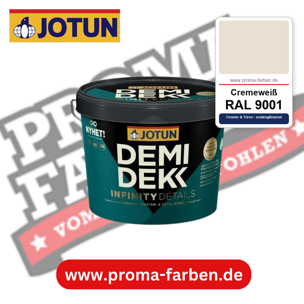 Jotun Demidekk Infinity Details RAL 9001 Cremeweiß – deckende Fenster- und Türenfarbe von Jotun, online kaufen bei Proma Farben