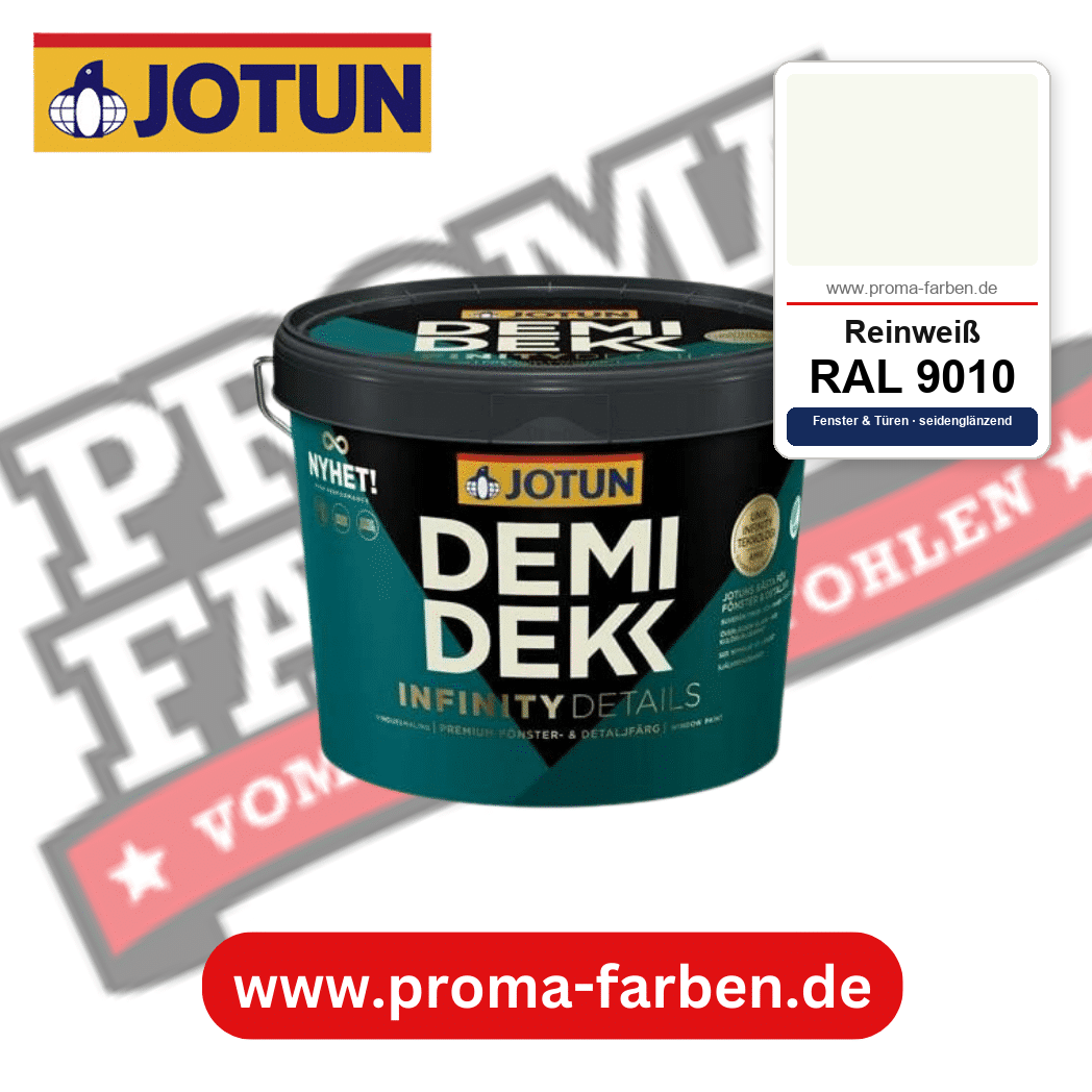 Jotun Demidekk Infinity Details RAL 9010 Reinweiß – deckende Fenster- und Türenfarbe von Jotun, online kaufen bei Proma Farben