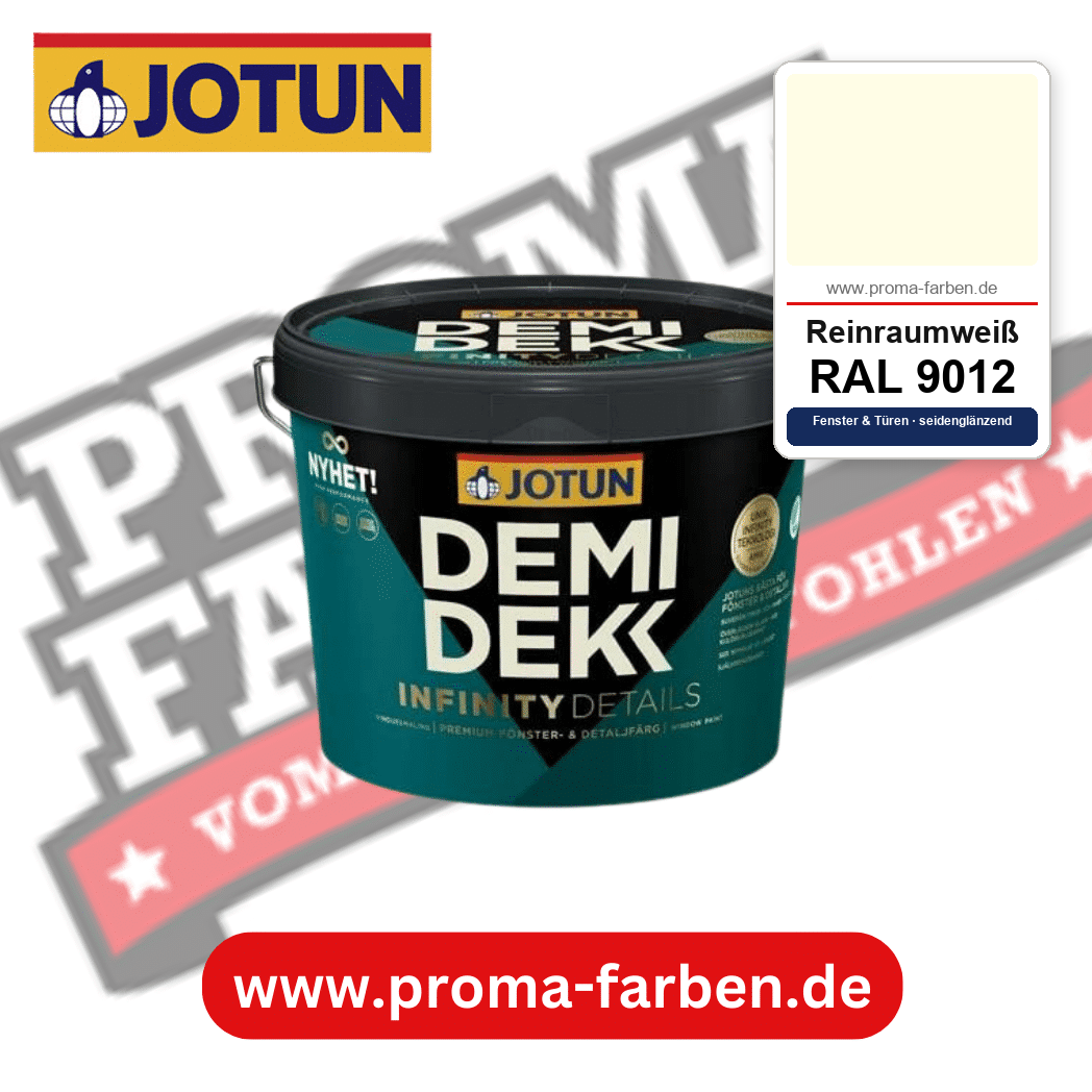 Jotun Demidekk Infinity Details RAL 9012 Reinraumweiß – deckende Fenster- und Türenfarbe von Jotun, online kaufen bei Proma Farben