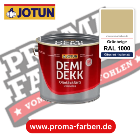 Jotun Demidekk Oljetäckfärg RAL 1000 Grünbeige – ölbasierte deckende Holz- und Wetterschutzfarbe, online kaufen bei Proma Farben