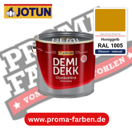 Jotun Demidekk Oljetäckfärg RAL 1005 Honiggelb – ölbasierte deckende Holz- und Wetterschutzfarbe, online kaufen bei Proma Farben