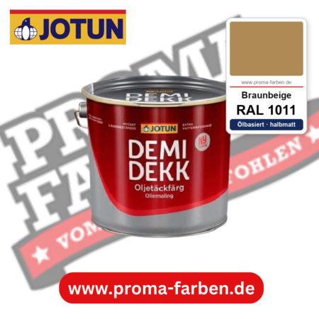 Jotun Demidekk Oljetäckfärg RAL 1011 Braunbeige – ölbasierte deckende Holz- und Wetterschutzfarbe, online kaufen bei Proma Farben