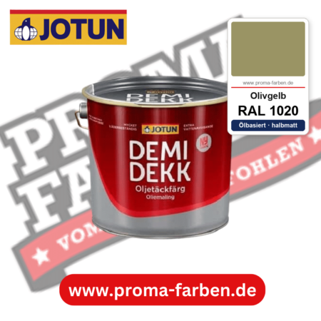 Jotun Demidekk Oljetäckfärg RAL 1020 Olivgelb – ölbasierte deckende Holz- und Wetterschutzfarbe, online kaufen bei Proma Farben