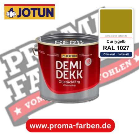 Jotun Demidekk Oljetäckfärg RAL 1027 Currygelb – ölbasierte deckende Holz- und Wetterschutzfarbe, online kaufen bei Proma Farben
