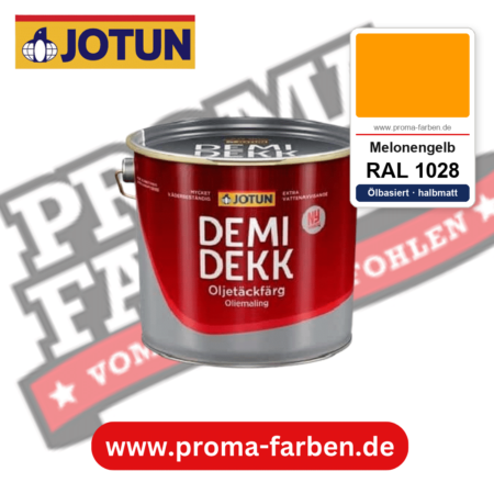 Jotun Demidekk Oljetäckfärg RAL 1028 Melonengelb – ölbasierte deckende Holz- und Wetterschutzfarbe, online kaufen bei Proma Farben