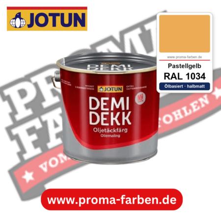 Jotun Demidekk Oljetäckfärg RAL 1034 Pastellgelb – ölbasierte deckende Holz- und Wetterschutzfarbe, online kaufen bei Proma Farben