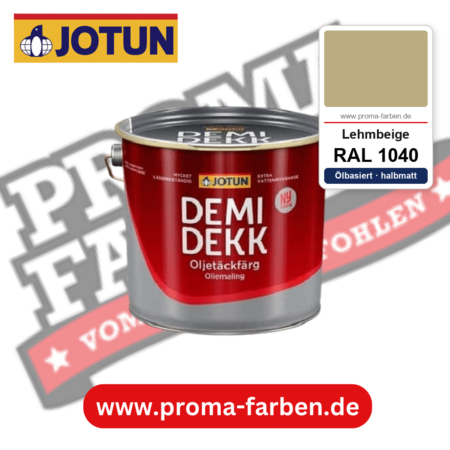 Jotun Demidekk Oljetäckfärg RAL 1040 Lehmbeige – ölbasierte deckende Holz- und Wetterschutzfarbe, online kaufen bei Proma Farben
