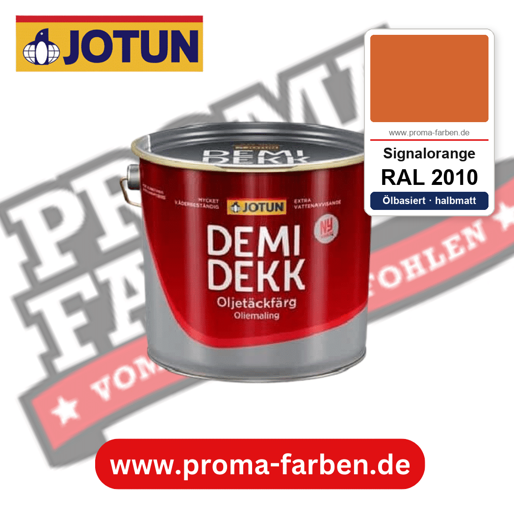 Jotun Demidekk Oljetäckfärg RAL 2010 Signalorange – ölbasierte deckende Holz- und Wetterschutzfarbe, online kaufen bei Proma Farben