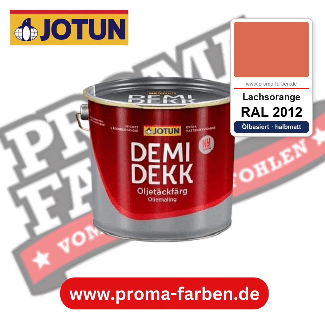 Jotun Demidekk Oljetäckfärg RAL 2012 Lachsorange – ölbasierte deckende Holz- und Wetterschutzfarbe, online kaufen bei Proma Farben