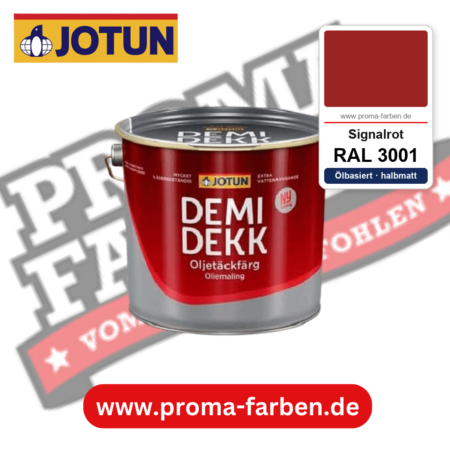 Jotun Demidekk Oljetäckfärg RAL 3001 Signalrot – ölbasierte deckende Holz- und Wetterschutzfarbe, online kaufen bei Proma Farben