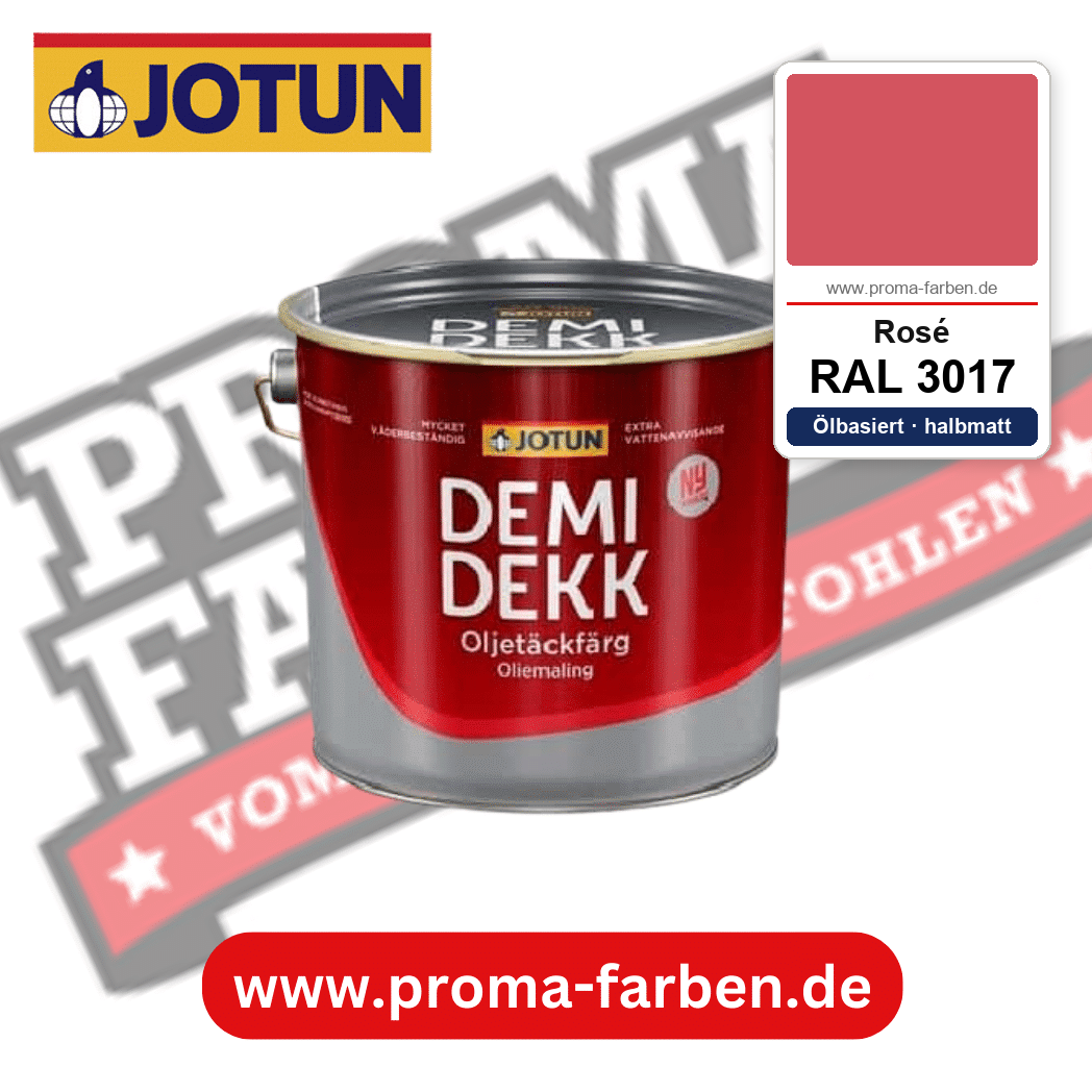 Jotun Demidekk Oljetäckfärg RAL 3017 Rosé – ölbasierte deckende Holz- und Wetterschutzfarbe, online kaufen bei Proma Farben