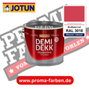 Jotun Demidekk Oljetäckfärg RAL 3018 Erdbeerrot – ölbasierte deckende Holz- und Wetterschutzfarbe, online kaufen bei Proma Farben