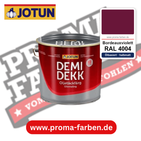 Jotun Demidekk Oljetäckfärg RAL 4004 Bordeauxviolett – ölbasierte deckende Holz- und Wetterschutzfarbe, online kaufen bei Proma Farben