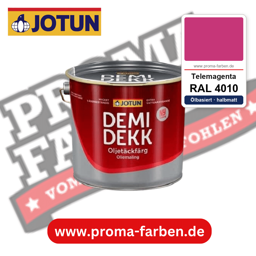 Jotun Demidekk Oljetäckfärg RAL 4010 Telemagenta – ölbasierte deckende Holz- und Wetterschutzfarbe, online kaufen bei Proma Farben
