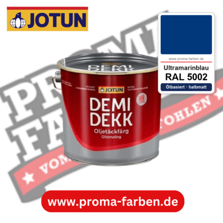 Jotun Demidekk Oljetäckfärg RAL 5002 Ultramarinblau – ölbasierte deckende Holz- und Wetterschutzfarbe, online kaufen bei Proma Farben