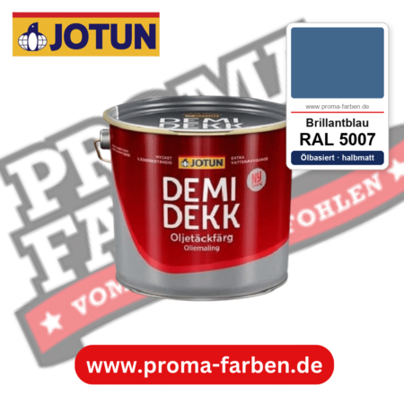 Jotun Demidekk Oljetäckfärg RAL 5007 Brillantblau – ölbasierte deckende Holz- und Wetterschutzfarbe, online kaufen bei Proma Farben