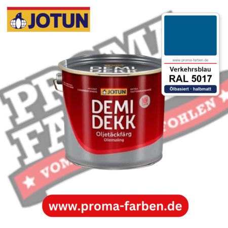 Jotun Demidekk Oljetäckfärg RAL 5017 Verkehrsblau – ölbasierte deckende Holz- und Wetterschutzfarbe, online kaufen bei Proma Farben