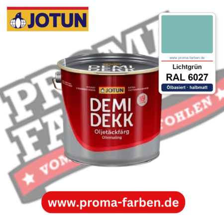 Jotun Demidekk Oljetäckfärg RAL 6027 Lichtgrün – ölbasierte deckende Holz- und Wetterschutzfarbe, online kaufen bei Proma Farben