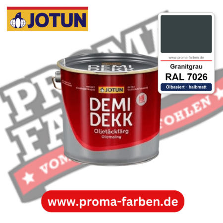 Jotun Demidekk Oljetäckfärg RAL 7026 Granitgrau – ölbasierte deckende Holz- und Wetterschutzfarbe, online kaufen bei Proma Farben