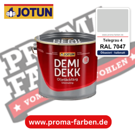 Jotun Demidekk Oljetäckfärg RAL 7047 Telegrau 4 – ölbasierte deckende Holz- und Wetterschutzfarbe, online kaufen bei Proma Farben