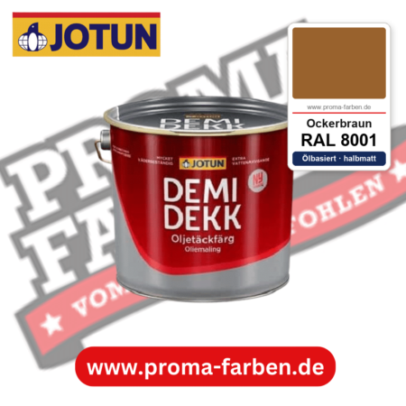 Jotun Demidekk Oljetäckfärg RAL 8001 Ockerbraun – ölbasierte deckende Holz- und Wetterschutzfarbe, online kaufen bei Proma Farben