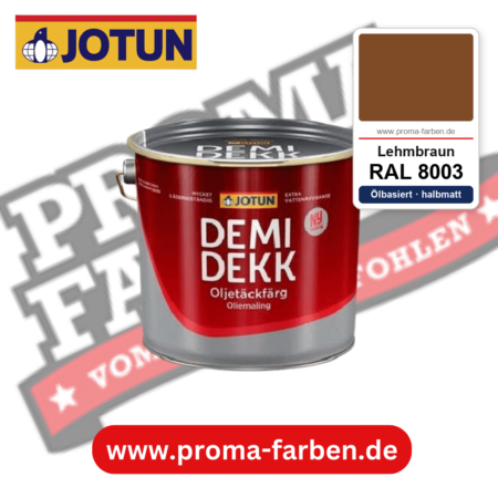 Jotun Demidekk Oljetäckfärg RAL 8003 Lehmbraun – ölbasierte deckende Holz- und Wetterschutzfarbe, online kaufen bei Proma Farben