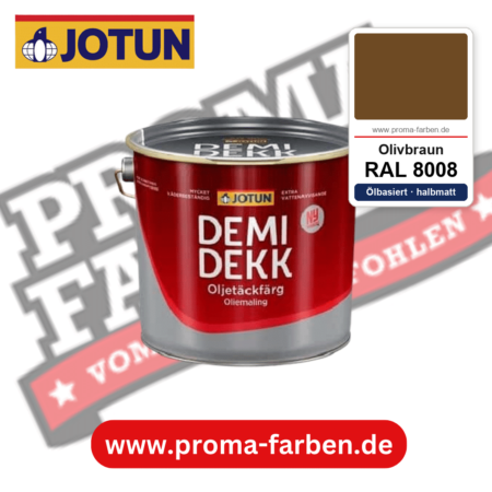Jotun Demidekk Oljetäckfärg RAL 8008 Olivbraun – ölbasierte deckende Holz- und Wetterschutzfarbe, online kaufen bei Proma Farben
