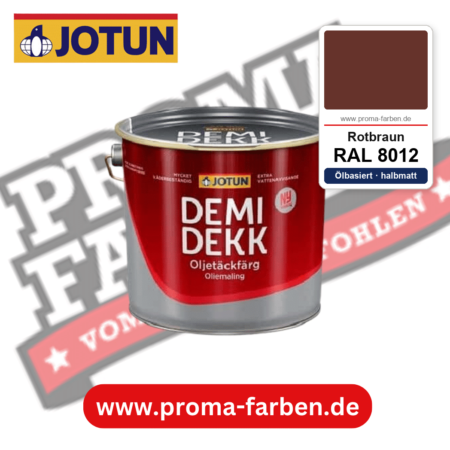 Jotun Demidekk Oljetäckfärg RAL 8012 Rotbraun – ölbasierte deckende Holz- und Wetterschutzfarbe, online kaufen bei Proma Farben