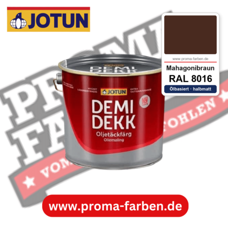 Jotun Demidekk Oljetäckfärg RAL 8016 Mahagonibraun – ölbasierte deckende Holz- und Wetterschutzfarbe, online kaufen bei Proma Farben