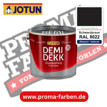 Jotun Demidekk Oljetäckfärg RAL 8022 Schwarzbraun – ölbasierte deckende Holz- und Wetterschutzfarbe, online kaufen bei Proma Farben