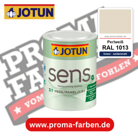 Jotun Sens Vegg/Panel/List 07 RAL 1013 Perlweiß – emissionsarme Innenwandfarbe für Allergiker, online kaufen bei Proma Farben