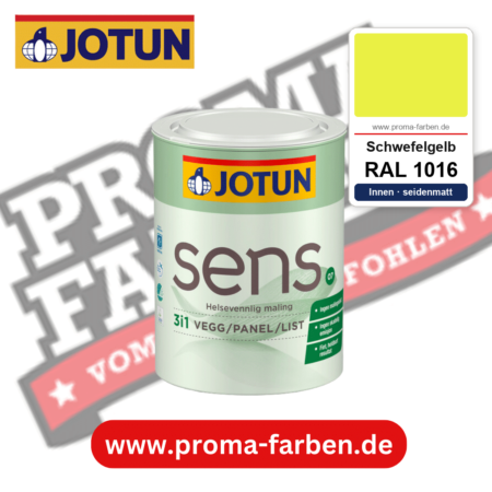 Jotun Sens Vegg/Panel/List 07 RAL 1016 Schwefelgelb – emissionsarme Innenwandfarbe für Allergiker, online kaufen bei Proma Farben