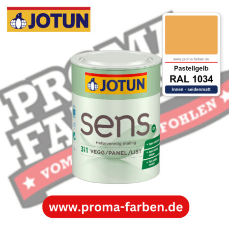 Jotun Sens Vegg/Panel/List 07 RAL 1034 Pastellgelb – emissionsarme Innenwandfarbe für Allergiker, online kaufen bei Proma Farben