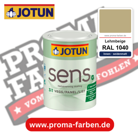Jotun Sens Vegg/Panel/List 07 RAL 1040 Lehmbeige – emissionsarme Innenwandfarbe für Allergiker, online kaufen bei Proma Farben
