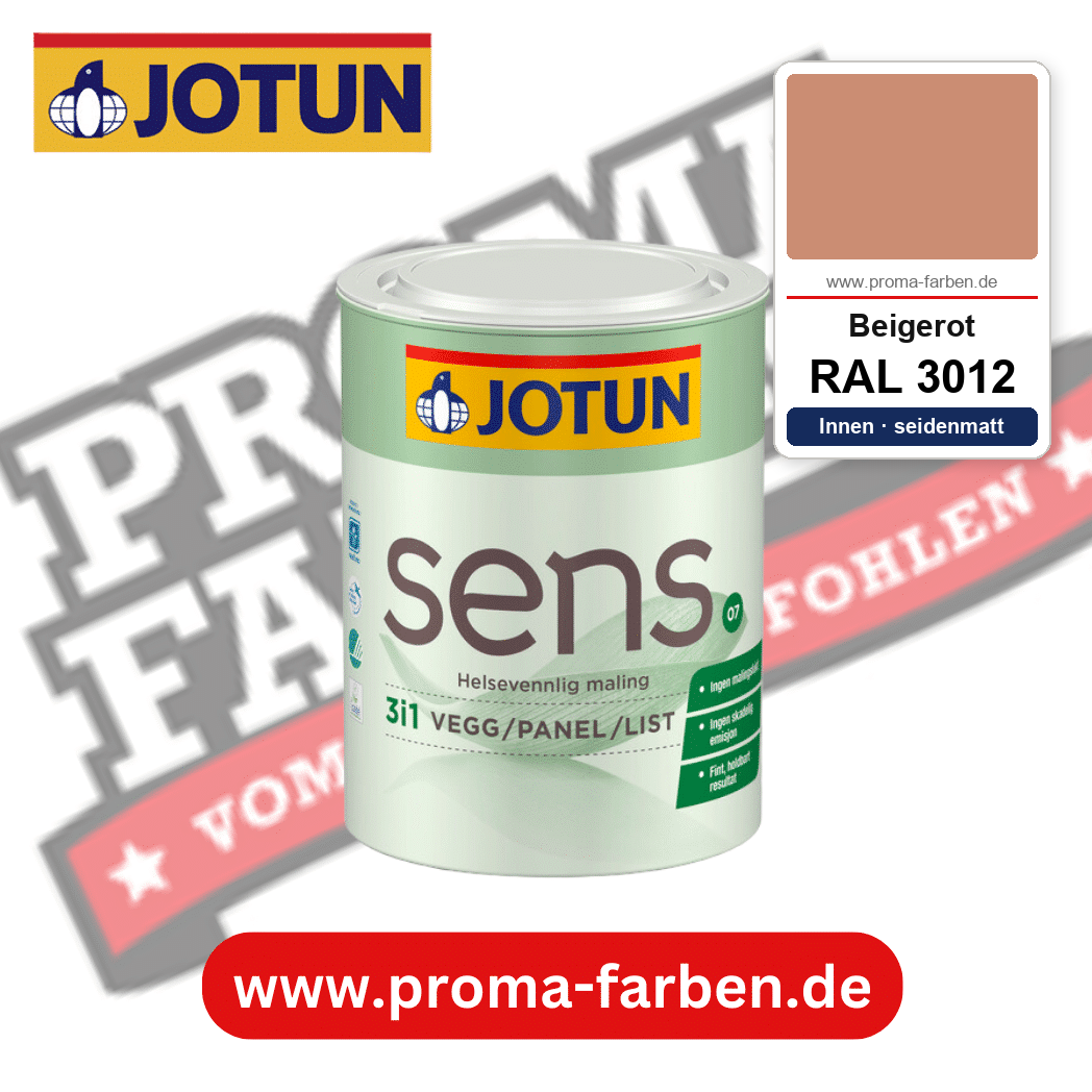 Jotun Sens Vegg/Panel/List 07 RAL 3012 Beigerot – emissionsarme Innenwandfarbe für Allergiker, online kaufen bei Proma Farben