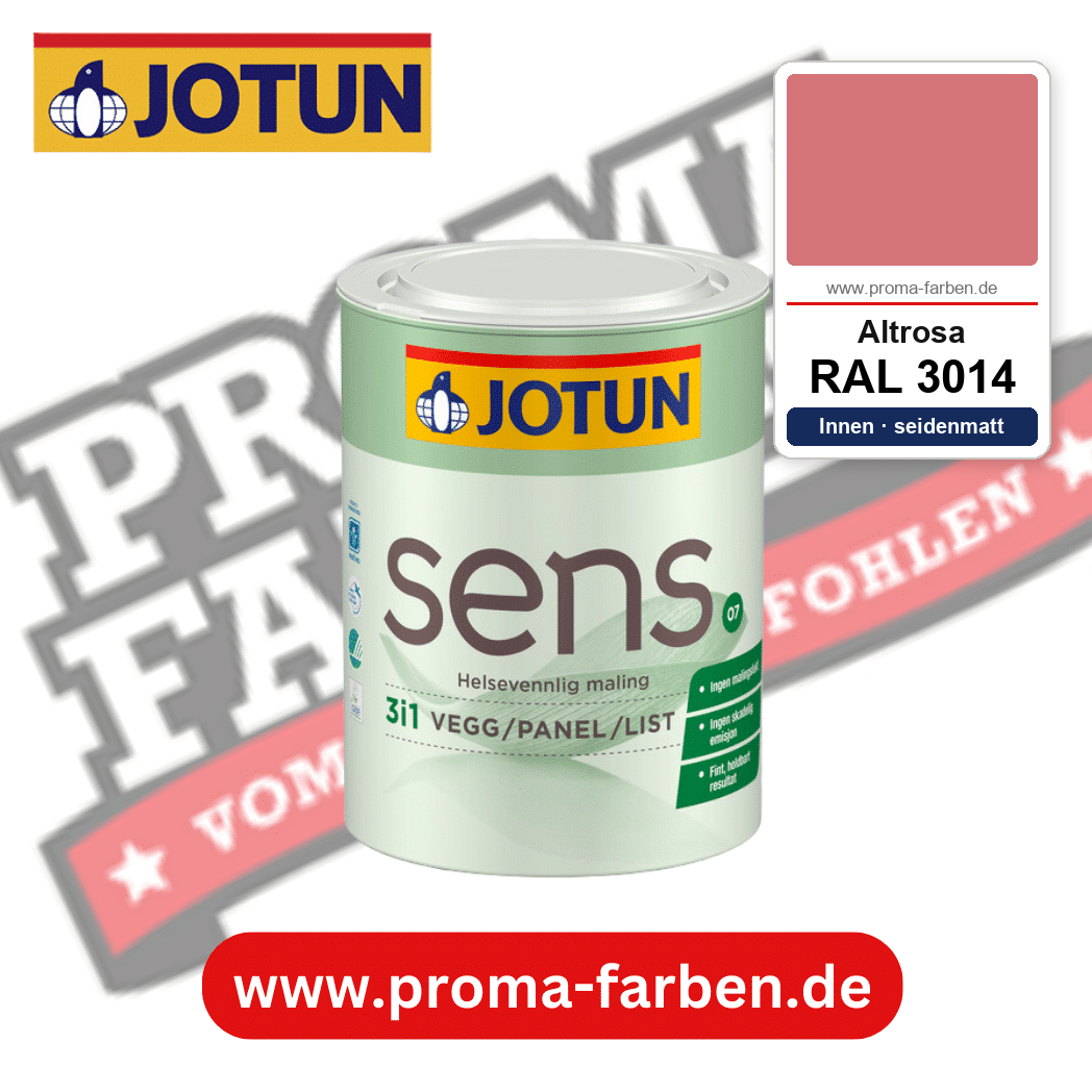 Jotun Sens Vegg/Panel/List 07 RAL 3014 Altrosa – emissionsarme Innenwandfarbe für Allergiker, online kaufen bei Proma Farben
