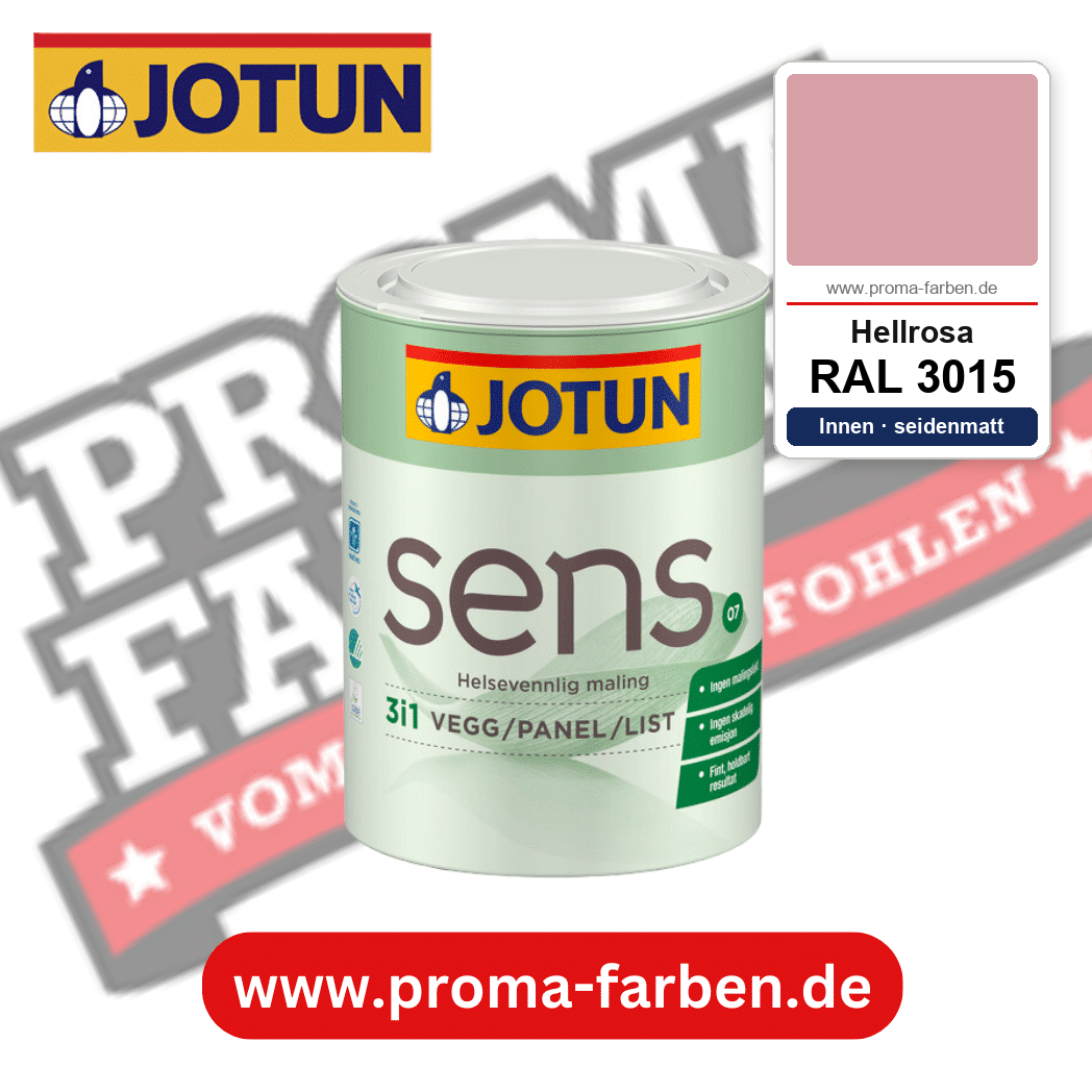 Jotun Sens Vegg/Panel/List 07 RAL 3015 Hellrosa – emissionsarme Innenwandfarbe für Allergiker, online kaufen bei Proma Farben