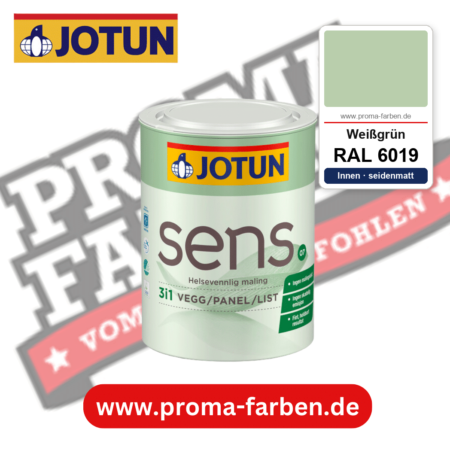Jotun Sens Vegg/Panel/List 07 RAL 6019 Weißgrün – emissionsarme Innenwandfarbe für Allergiker, online kaufen bei Proma Farben