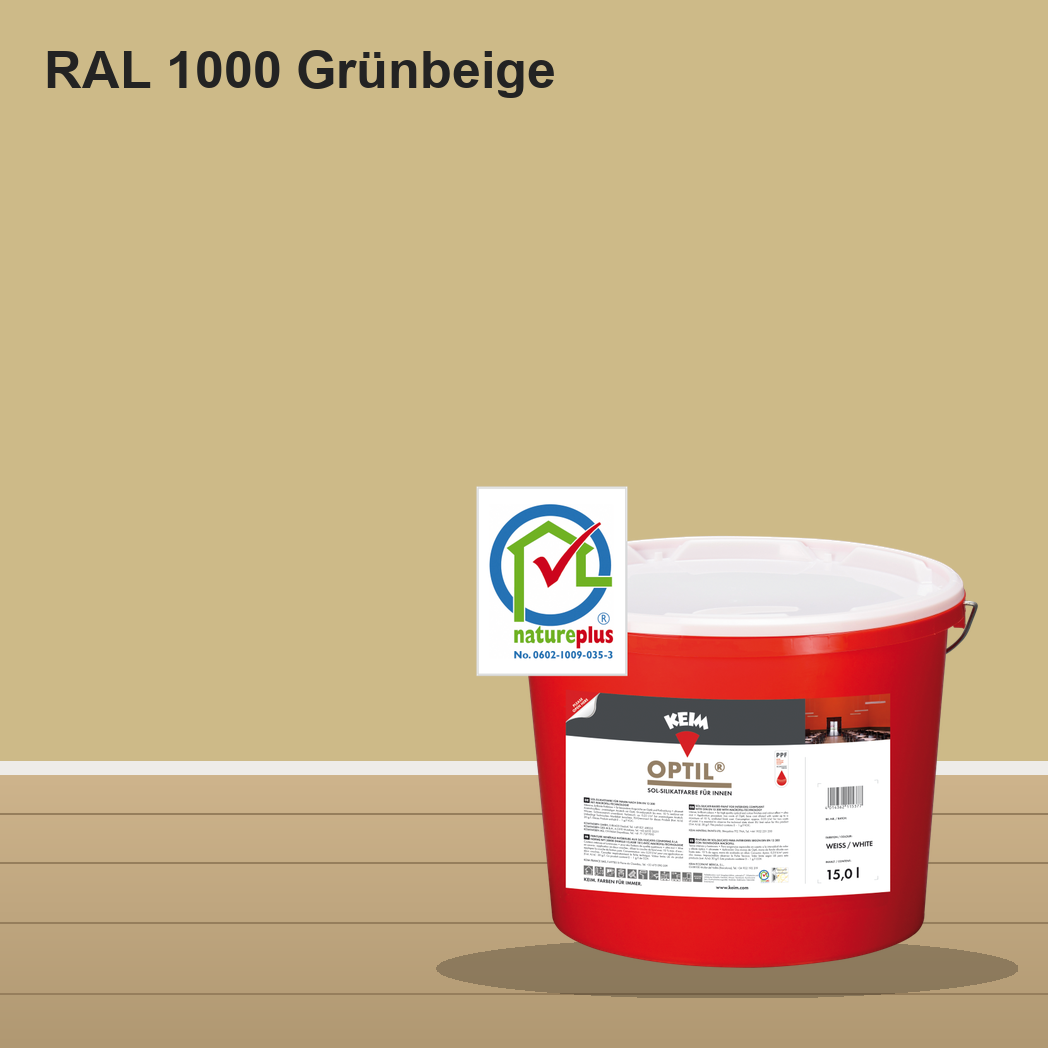 KEIM Optil Wandfarbe RAL 1000 Grünbeige – mineralische Silikat-Innenfarbe, online kaufen bei Proma Farben