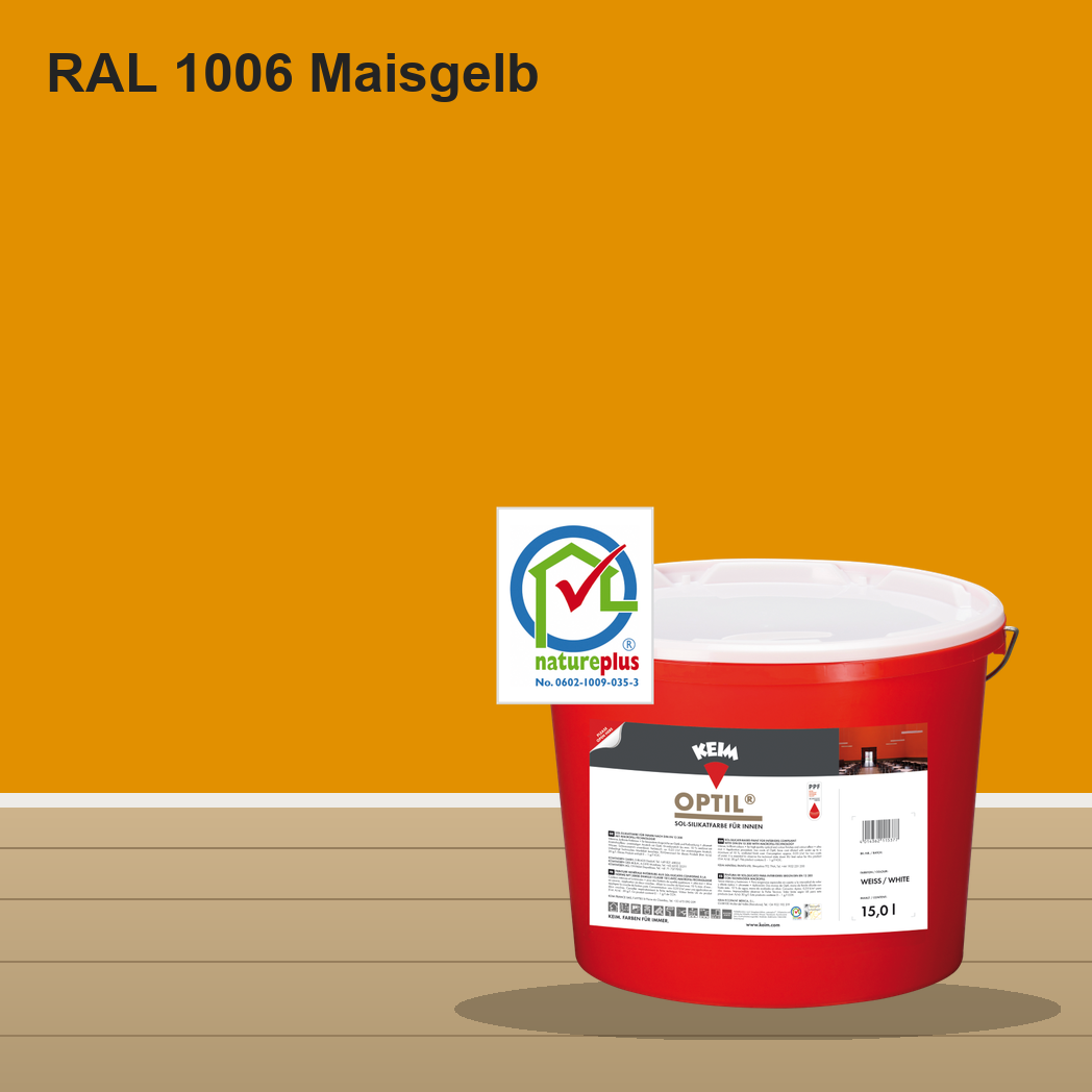 KEIM Optil Wandfarbe RAL 1006 Maisgelb – mineralische Silikat-Innenfarbe, online kaufen bei Proma Farben