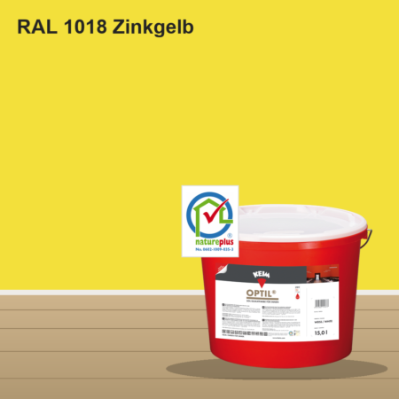 KEIM Optil Wandfarbe RAL 1018 Zinkgelb – mineralische Silikat-Innenfarbe, online kaufen bei Proma Farben