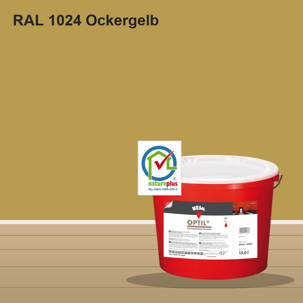KEIM Optil Wandfarbe RAL 1024 Ockergelb – mineralische Silikat-Innenfarbe, online kaufen bei Proma Farben