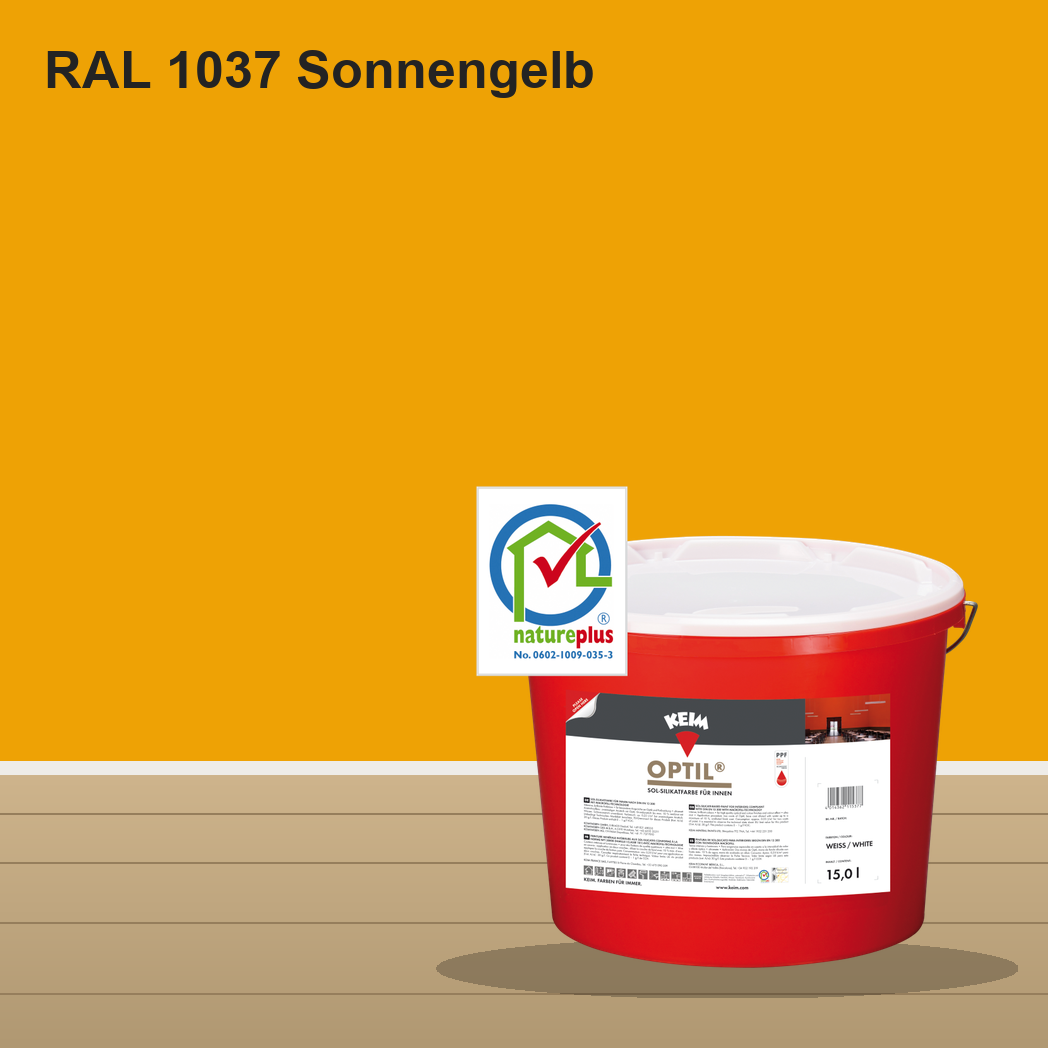 KEIM Optil Wandfarbe RAL 1037 Sonnengelb – mineralische Silikat-Innenfarbe, online kaufen bei Proma Farben